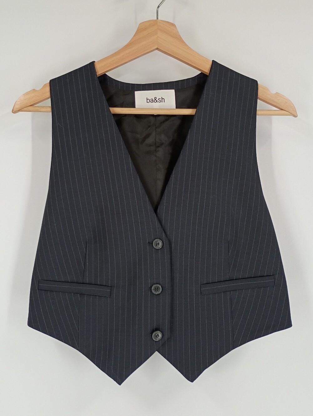 ba&sh Passy Pinstripe Gilet Vest